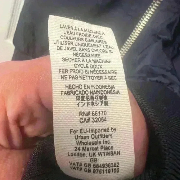 Free People Midnight Bomber Jacket Navy Women's Size Small - Picture 5 of 6